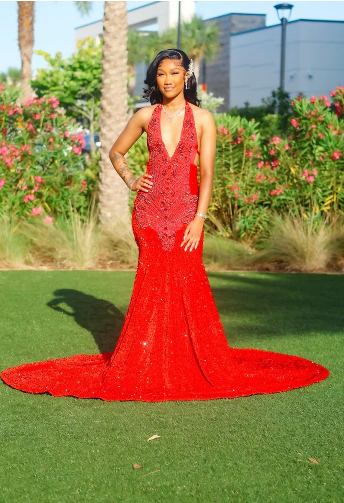 Red Sequin Gown