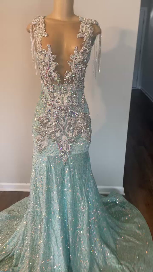 Turquoise Sequin Dress