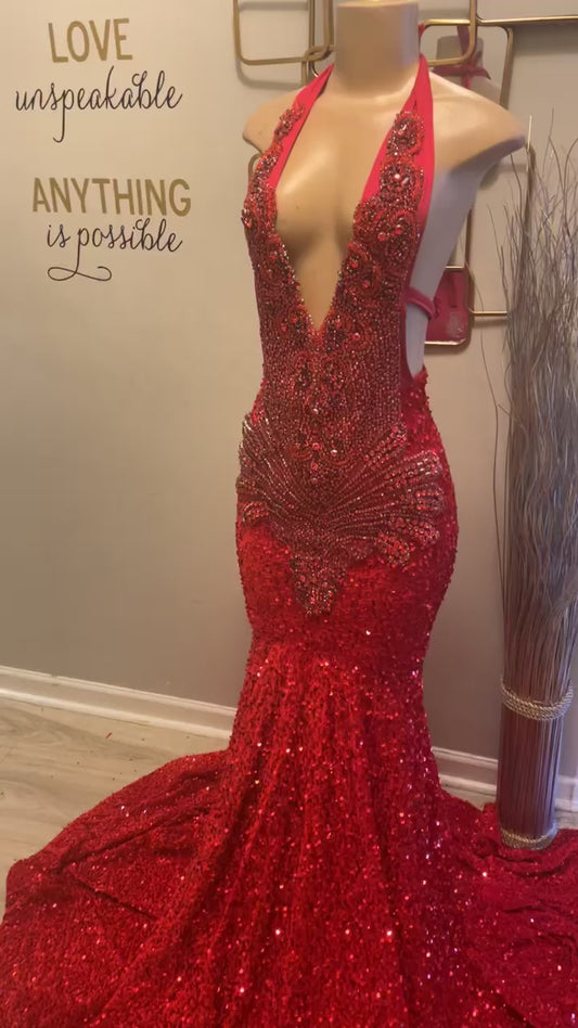 Red Sequin Gown